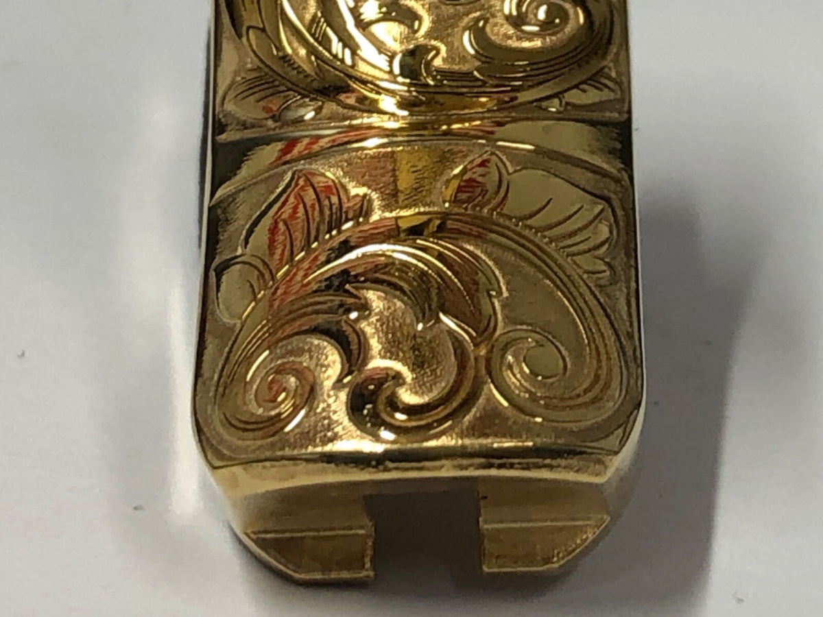 1911 GI Style Gold Plated Grip Safety with Laser Engraved Scroll Pattern