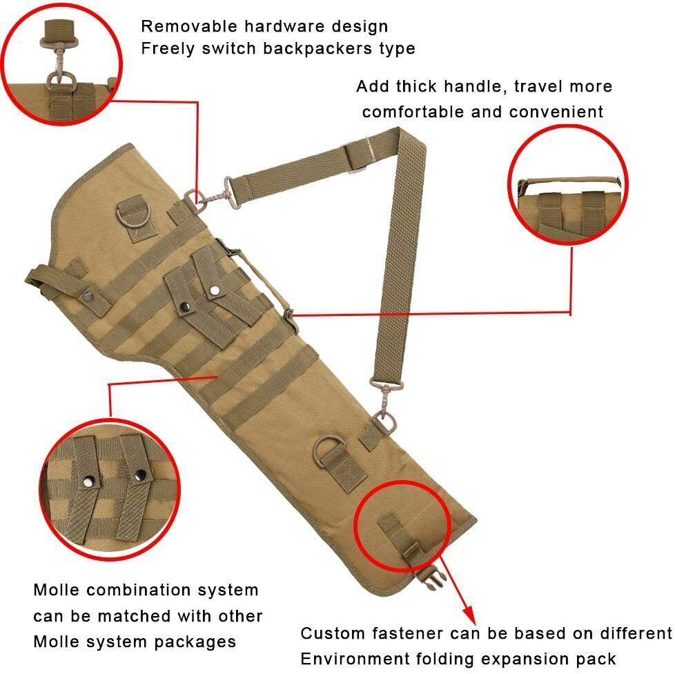 Tactical Rifle Bag with Padded Case for Hunting & Outdoor Use, 29 Inches