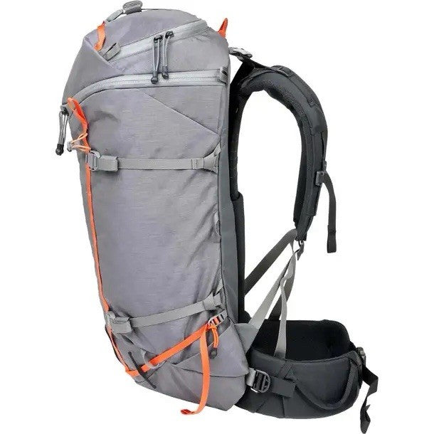 Women's Hiking Backpack 33L Waterproof Nylon Travel Daypack Gray and Orange