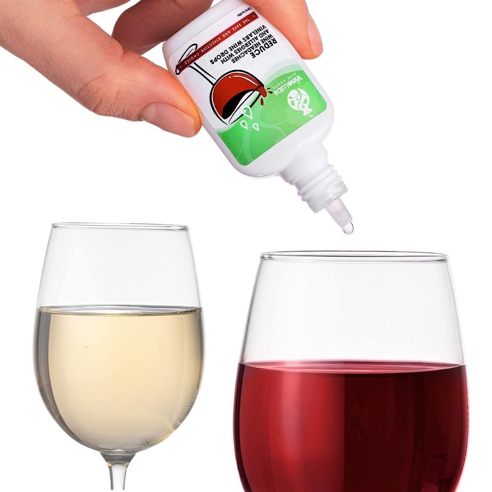 Sulfite Removing Wine Drops - Odorless Tasteless Purifier for Red & White Wines - 2 Pack