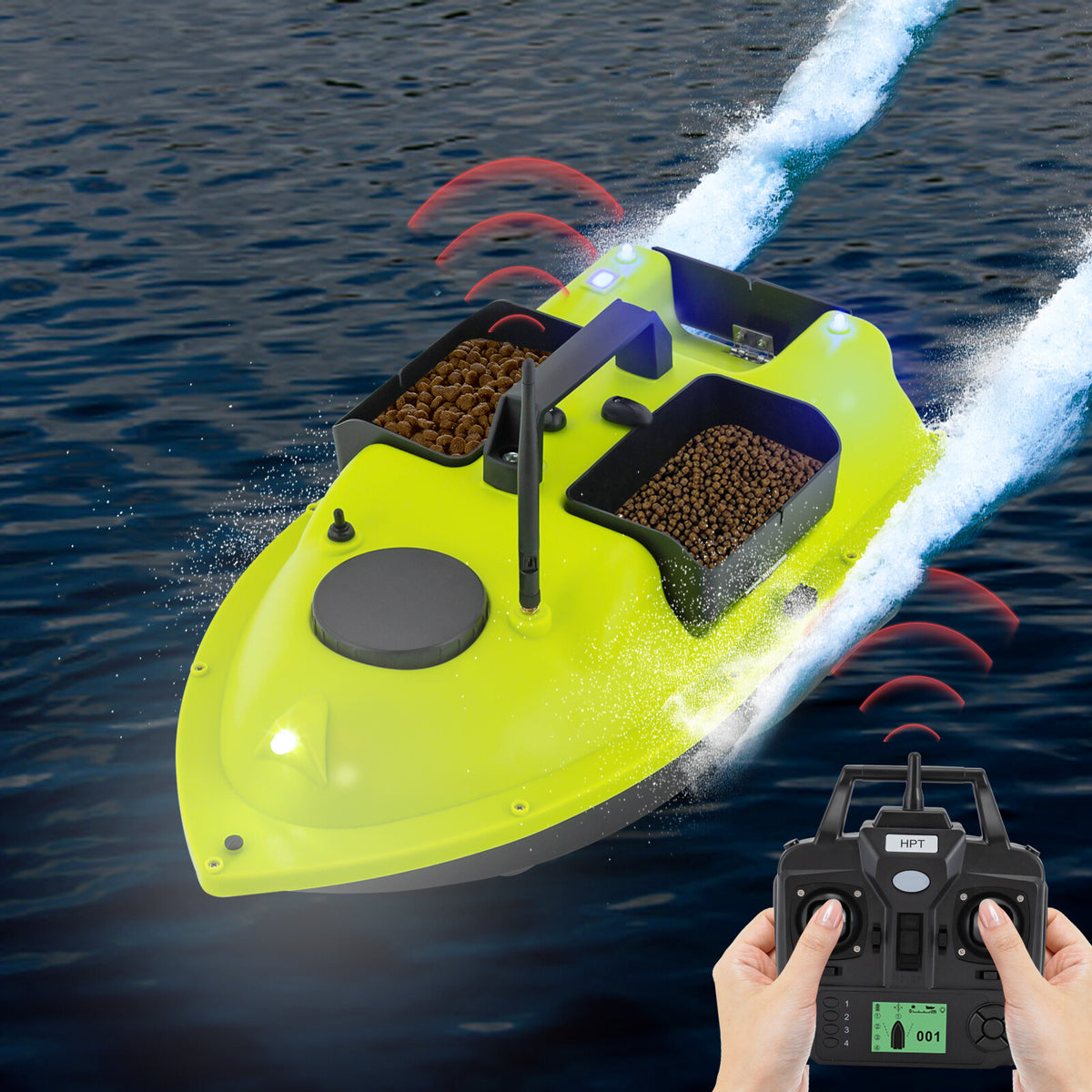 RC Fishing Bait Boat with Remote Control - Battery Powered Aquatic Lure Collector