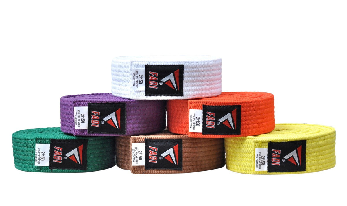 Martial Arts Belt for Karate Taekwondo Judo Unisex Kids & Adults - Durable Cotton-Poly Blend