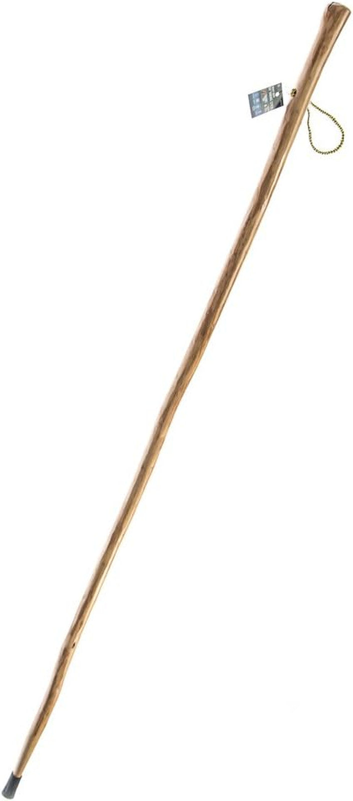 Heavy Duty Wooden Walking Stick 60 Inches with Steel Spike & Rubber Tip for Hiking Camping