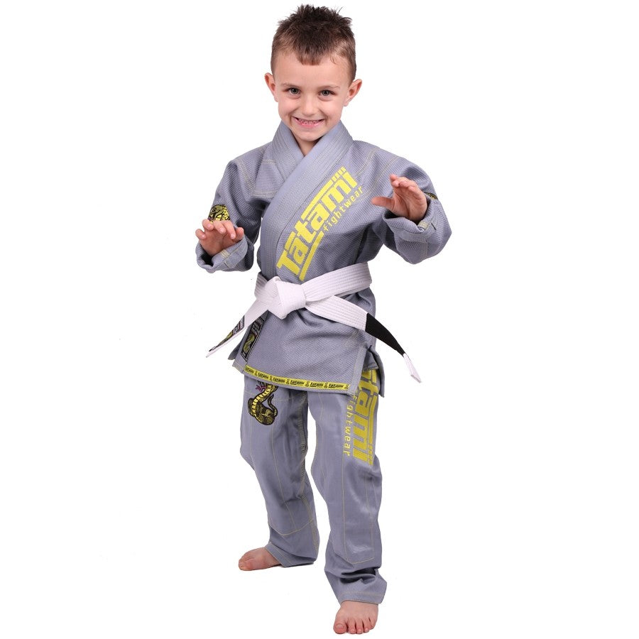 Kids Animal BJJ Gi - Gray, Fun and Durable Cotton Martial Arts Uniform