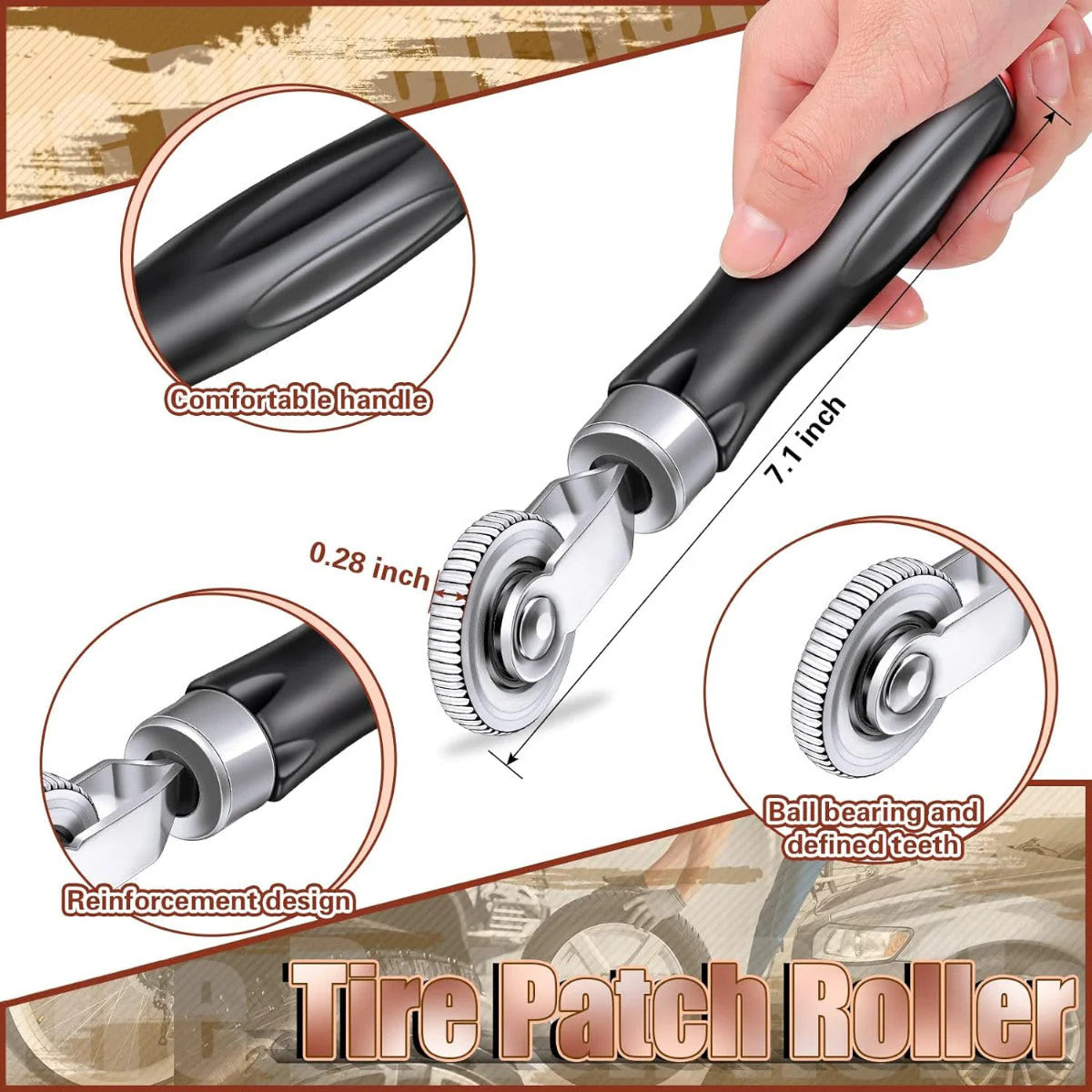 Car and Truck Tire Repair Patch Kit with Tools - Durable & Easy to Use
