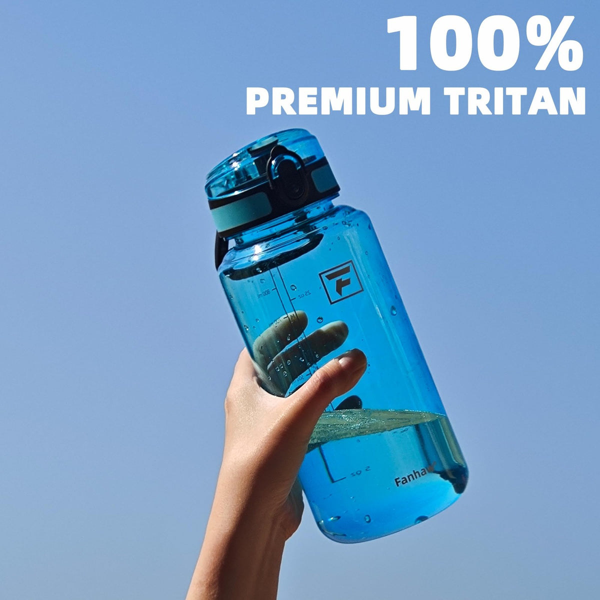32 Oz Clear Tritan Water Bottle BPA-Free Leakproof Sports Drink Flask