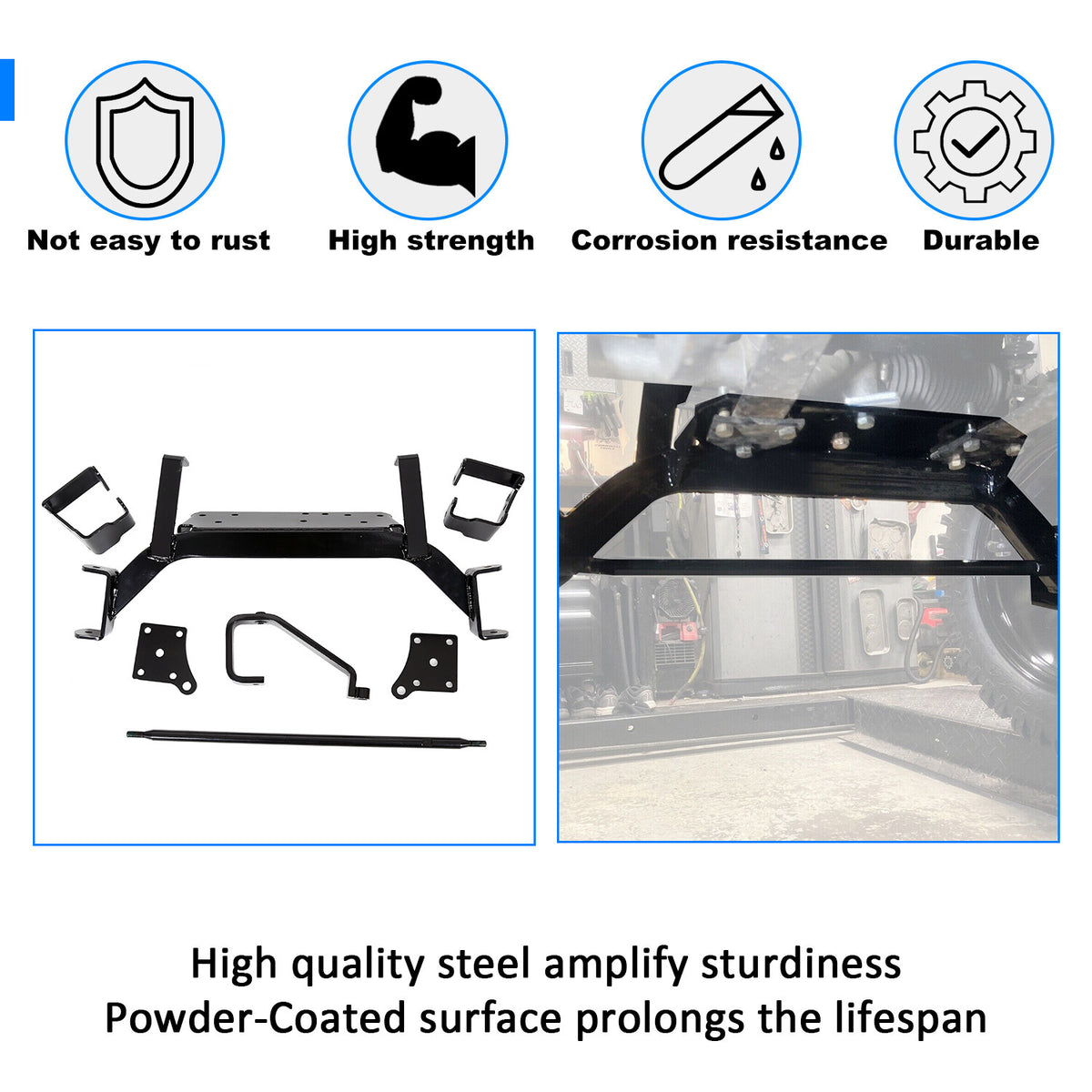 6-Inch Drop Axle Lift Kit for 2001.5-2025 EZGO TXT Electric Golf Cart, 4-Bolt Pattern