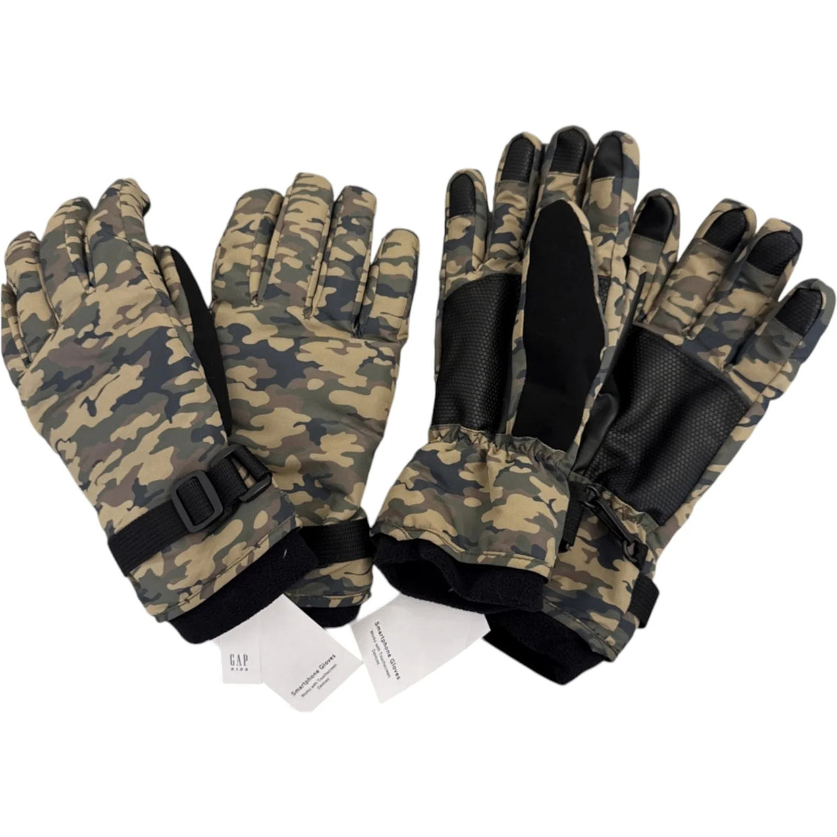 Kids Camo Snow Gloves Waterproof Winter Gloves with Touchscreen Compatibility