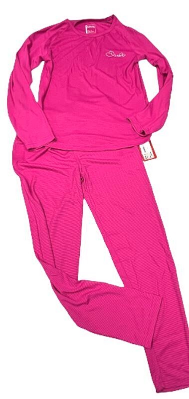 Girls Base Layer Set - Pink Thermal Top & Bottom for Active Wear Age 9/10