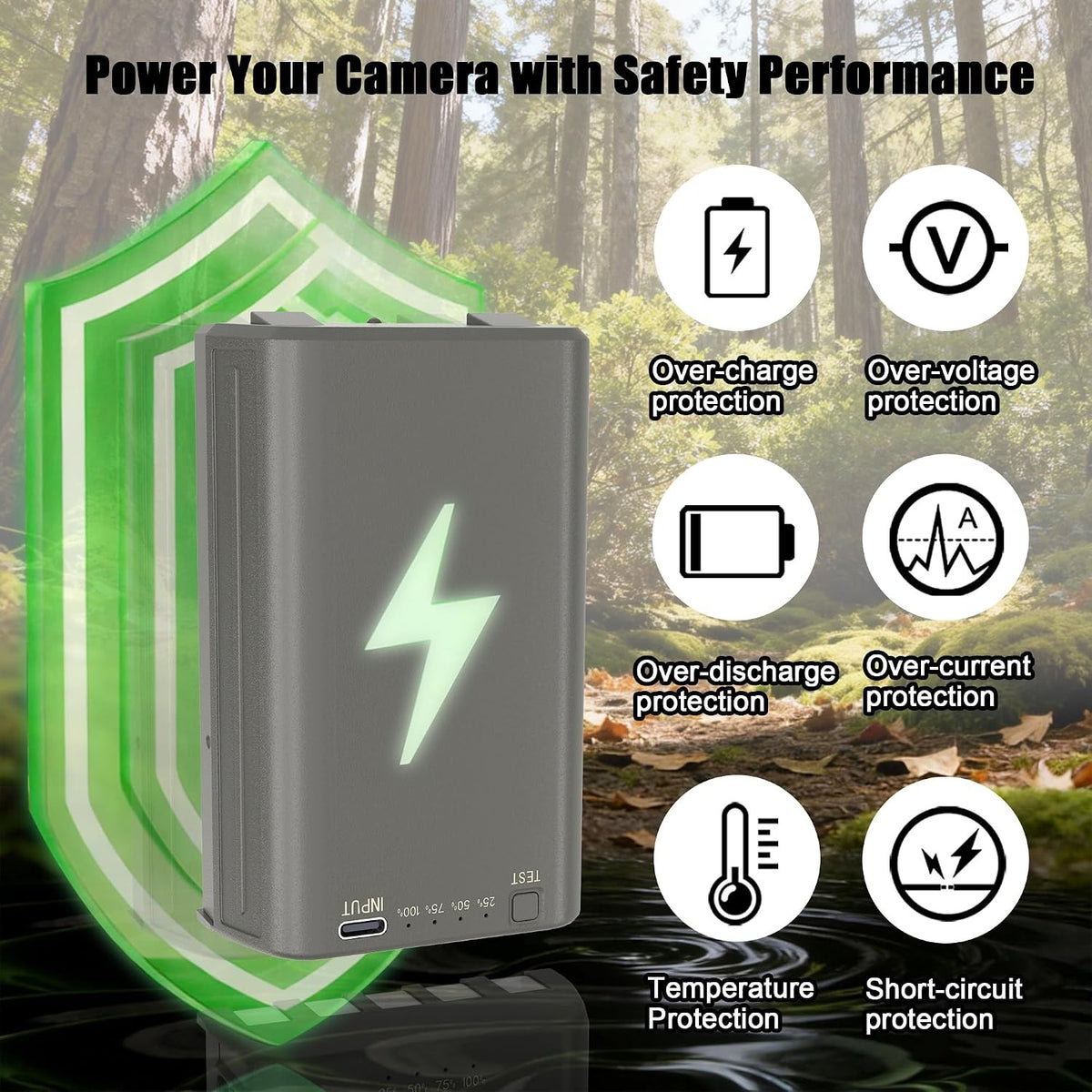 Rechargeable 6000mAh Battery Pack for Trail Cameras - 2 Pack