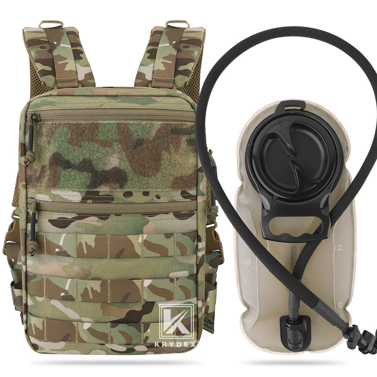 Tactical Hydration Pack with 1.5L Water Bladder - MOLLE Backpack for Outdoor & Military Use
