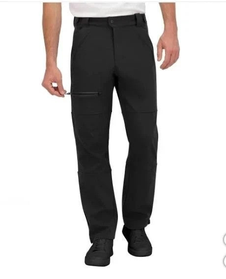 Men's Water Resistant Snow Pants - Active Stretch & Black, XXL