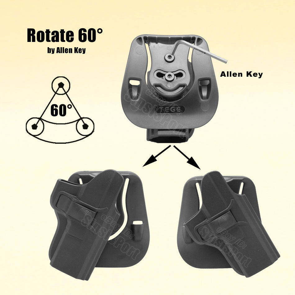 Ruger Security 9 & 380 Holster with Level Ⅱ Retention and Adjustable Paddle