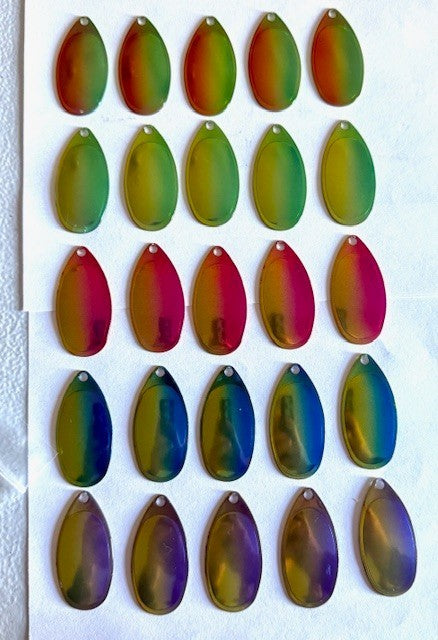 25 UV French Spinner Blade Size 4 for Fishing Lures - Blade Size 1-5/8" x 7/8"