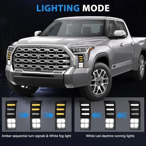 LED Fog Lights for Toyota Tundra 2022-2025 White Fog Lamp Bumper Replacement
