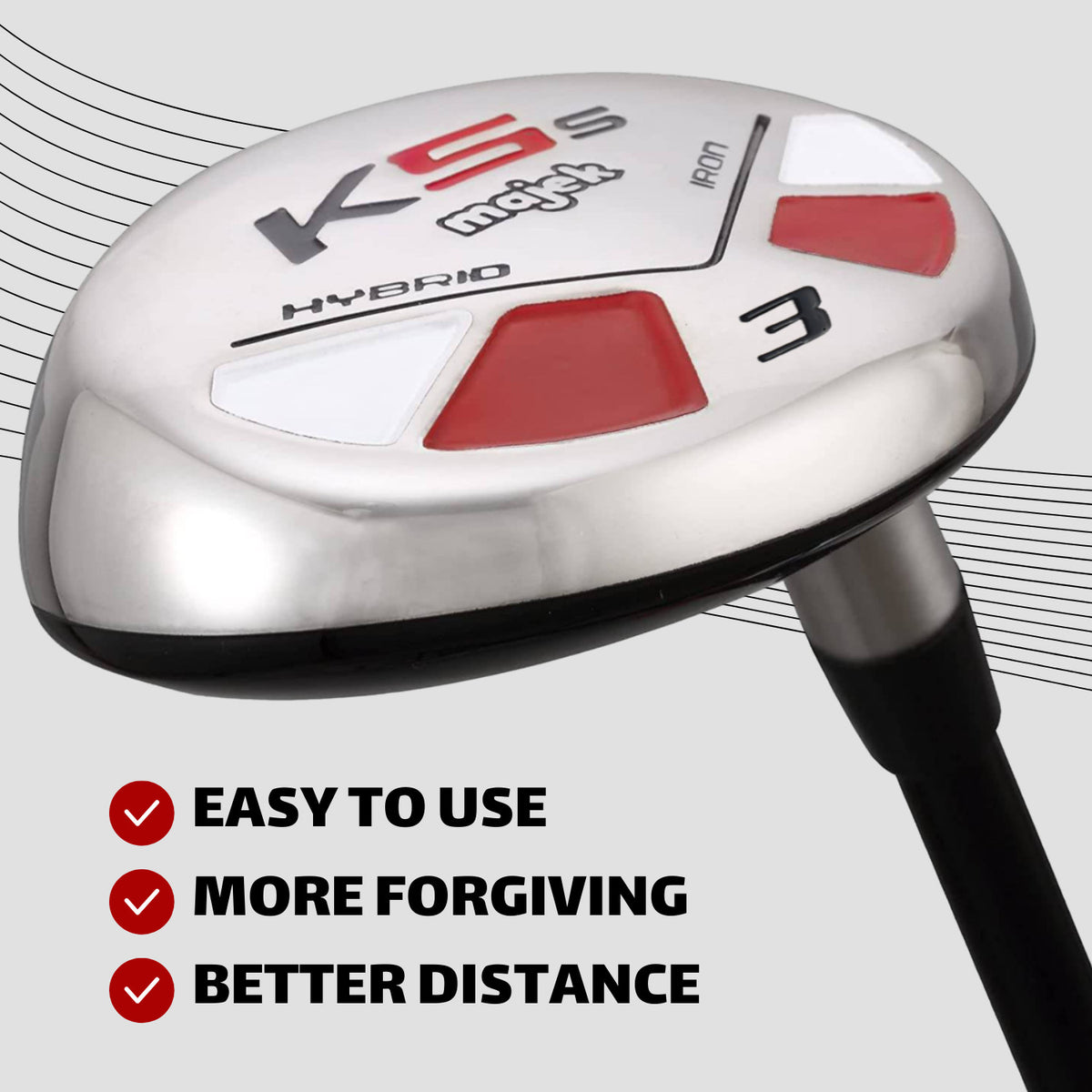 Senior Golf Hybrid Club #3 Graphite Shaft Forgiving Distance Utility