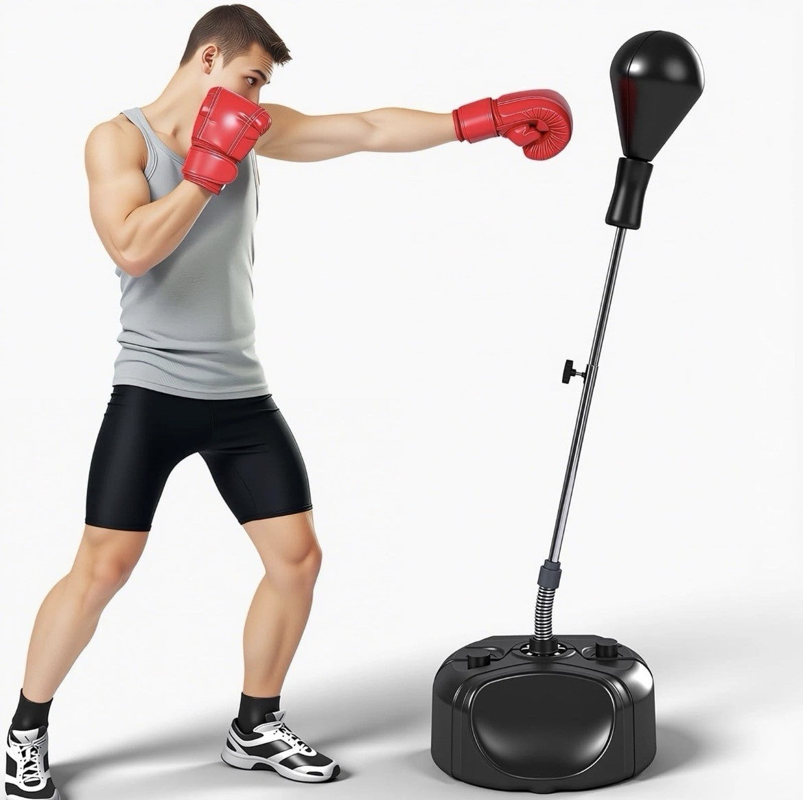 Adjustable Height Punching Bag with Stand for Boxing & Martial Arts Training