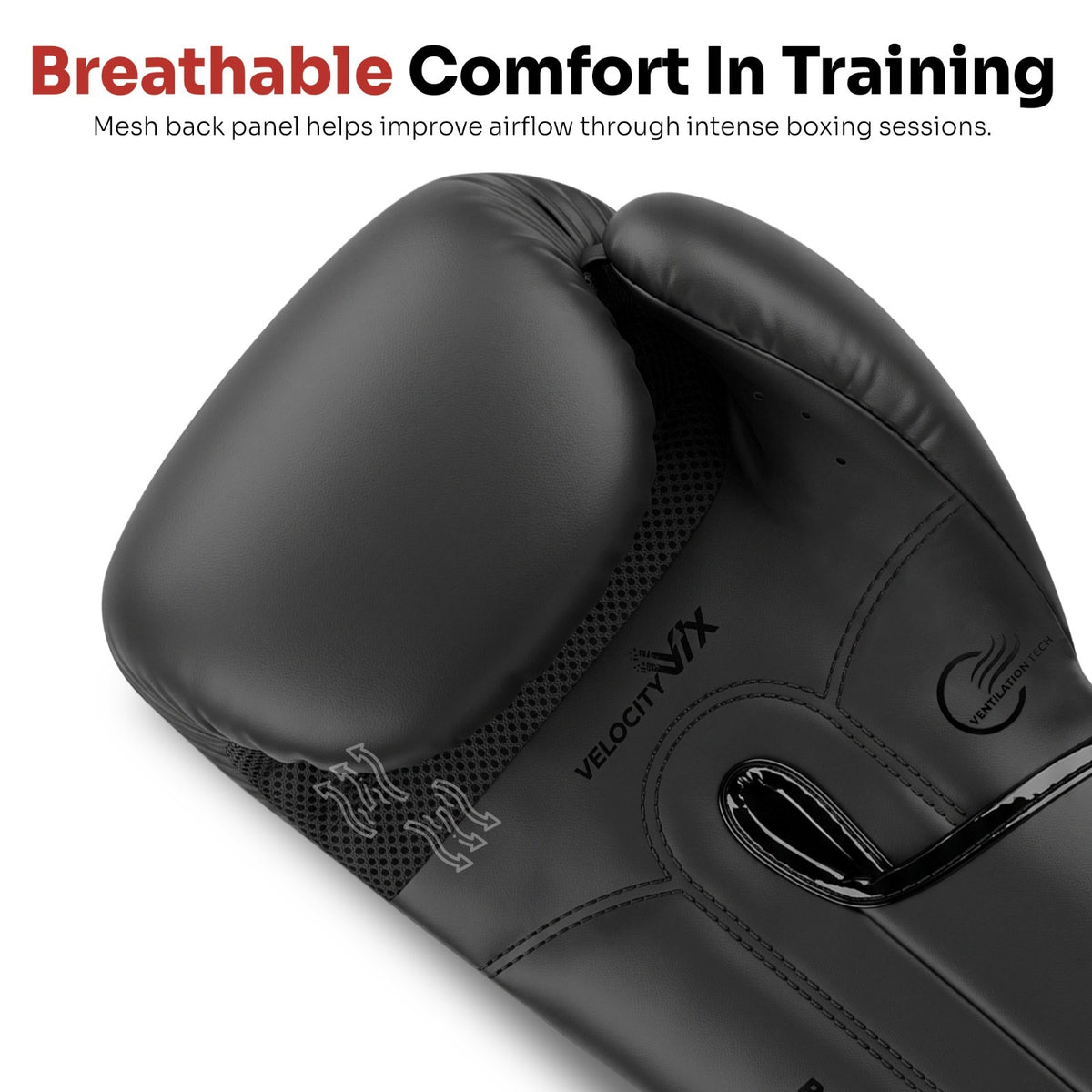 Black Boxing Gloves Sparring Kickboxing Punching Gear for Men Women