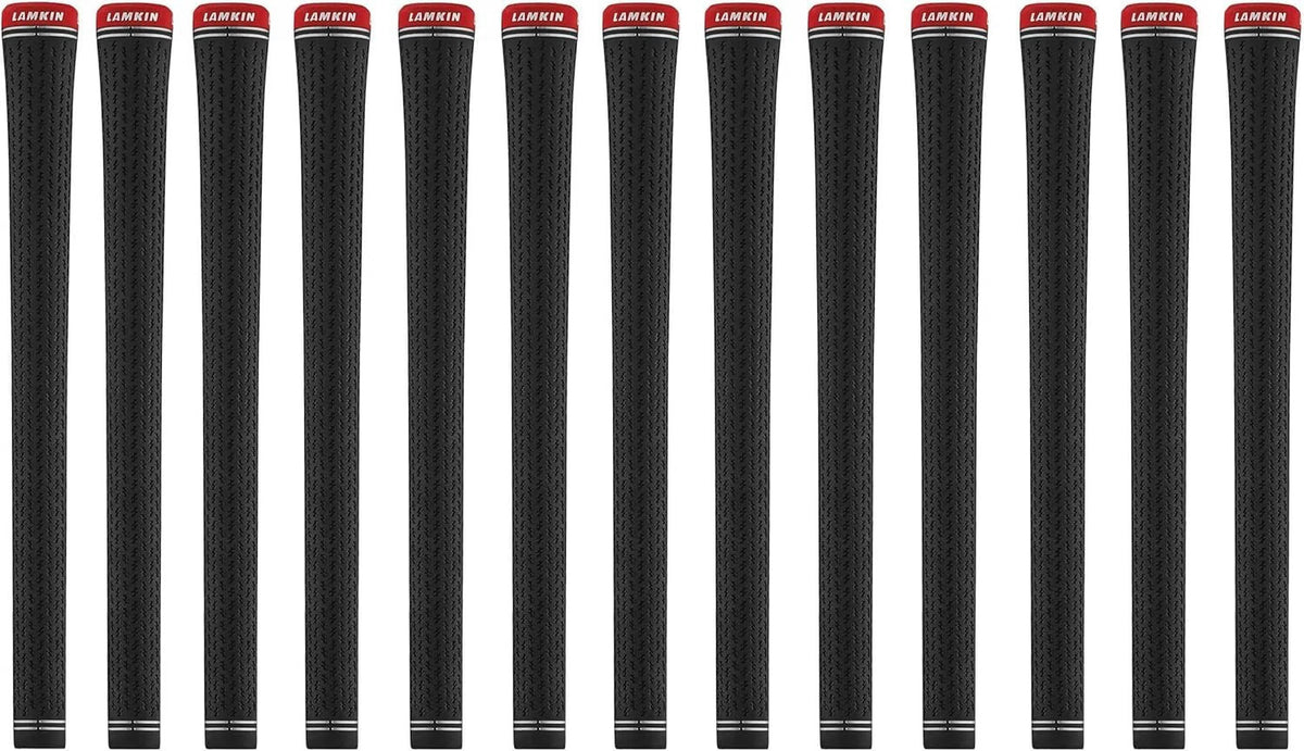 Golf Grip Set of 13 Black Crossline 360 Standard Size for Clubs