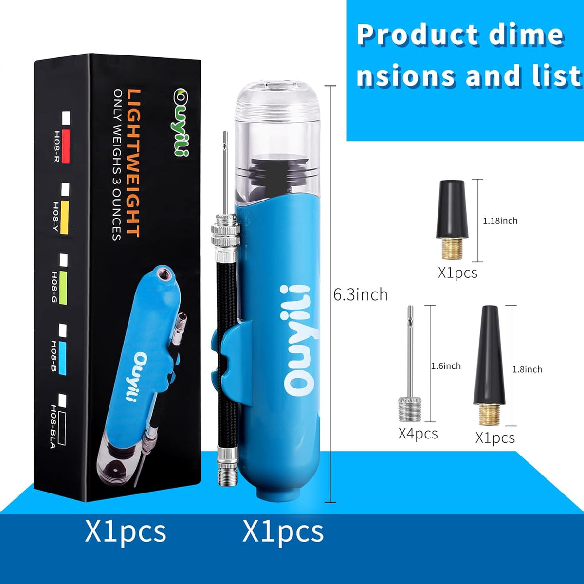 Portable Hand Pump for Sports Balls with Needles - Compact Ball Inflator