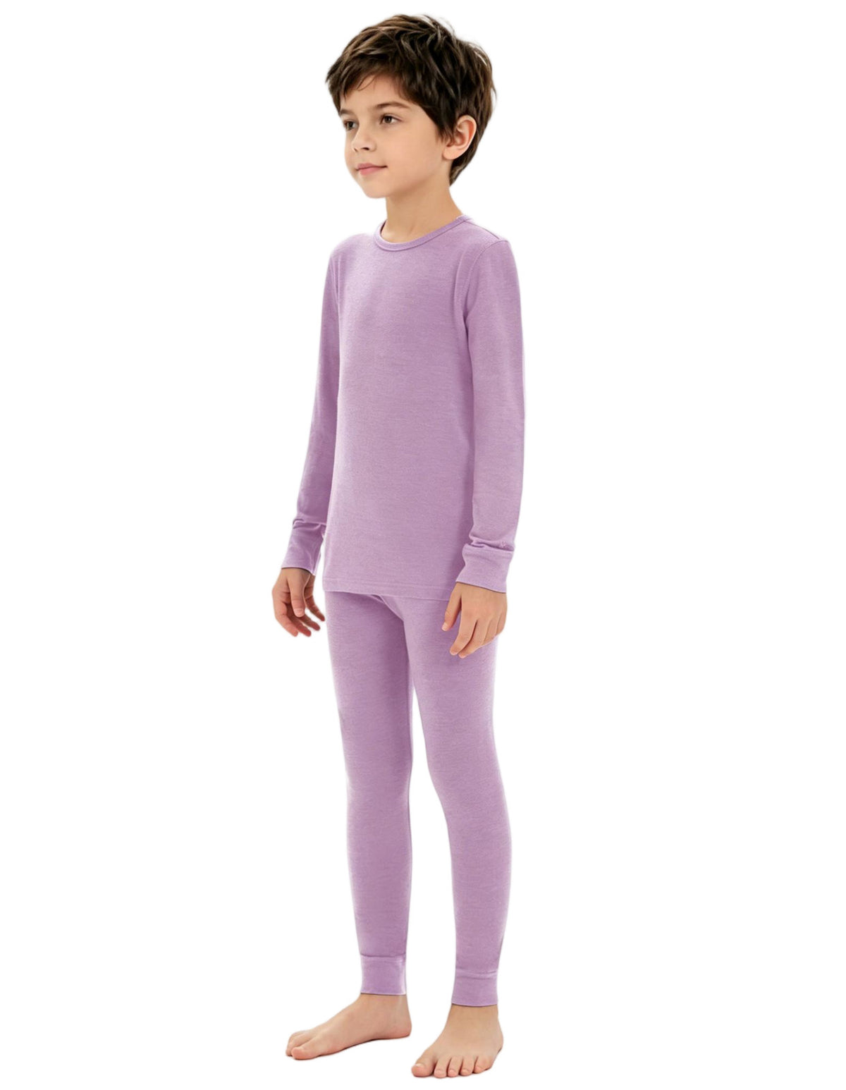 Kids Merino Wool Base Layer Set - Thermal Long Johns & Top for Boys Girls