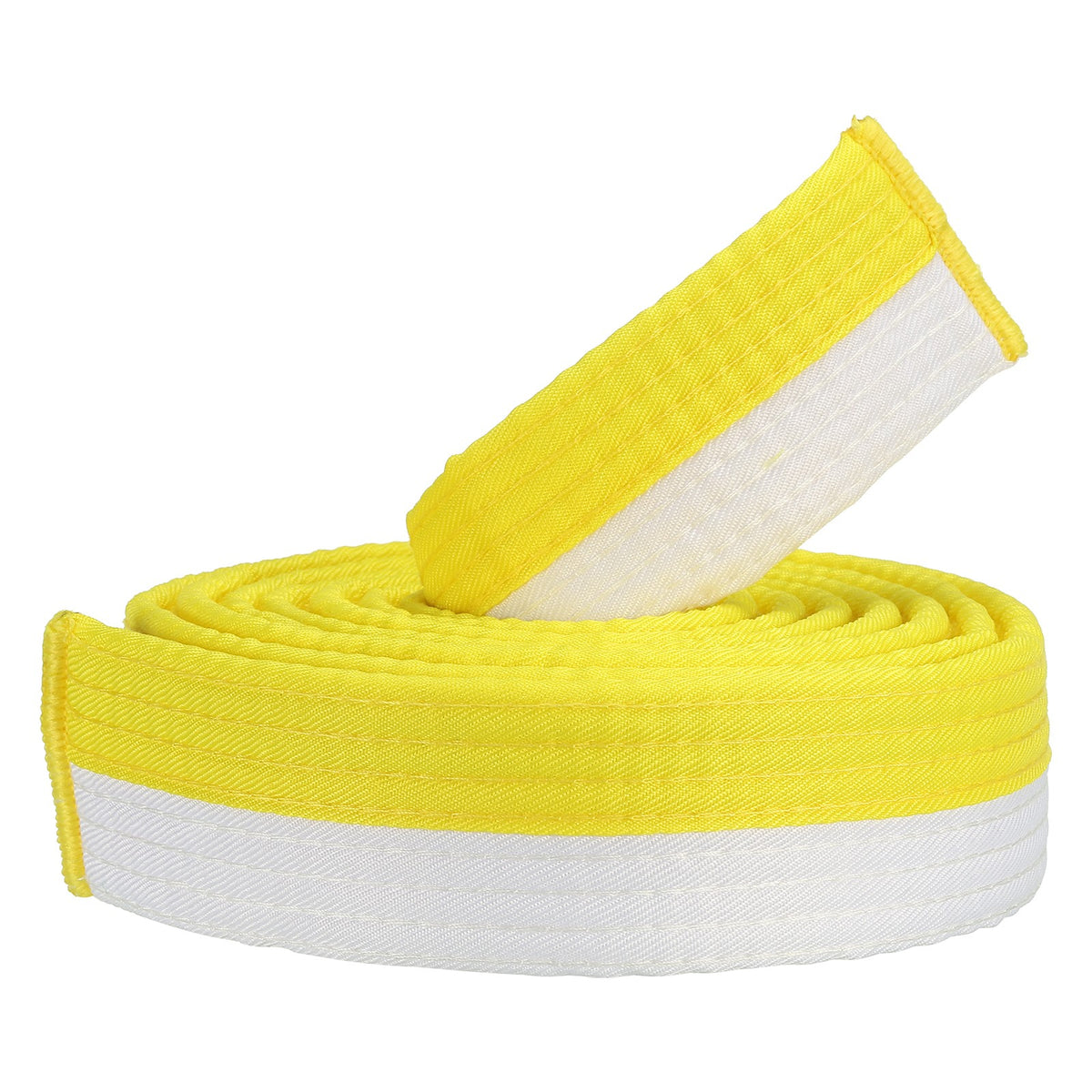 Colored Taekwondo Belt 8.5ft Polyester Martial Arts Ranking Belt White-Yellow