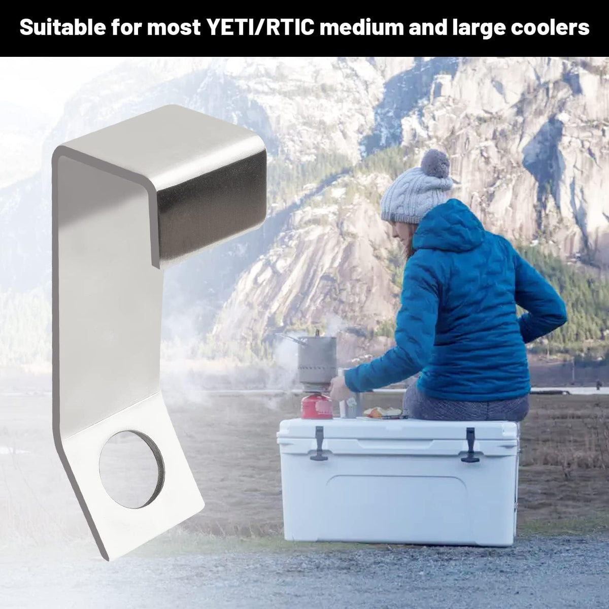 Stainless Steel Cooler Lock Bracket 2 Pack for Yeti Rtic Coolers Security