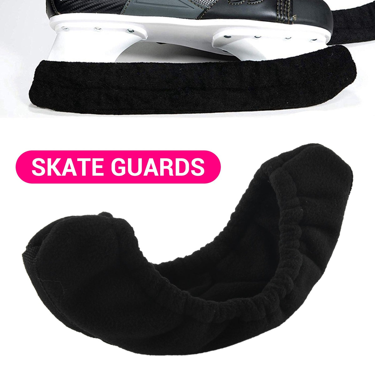 Ice Skate Blade Guards Protectors for Hockey and Figure Skates - Black 33x6.5CM