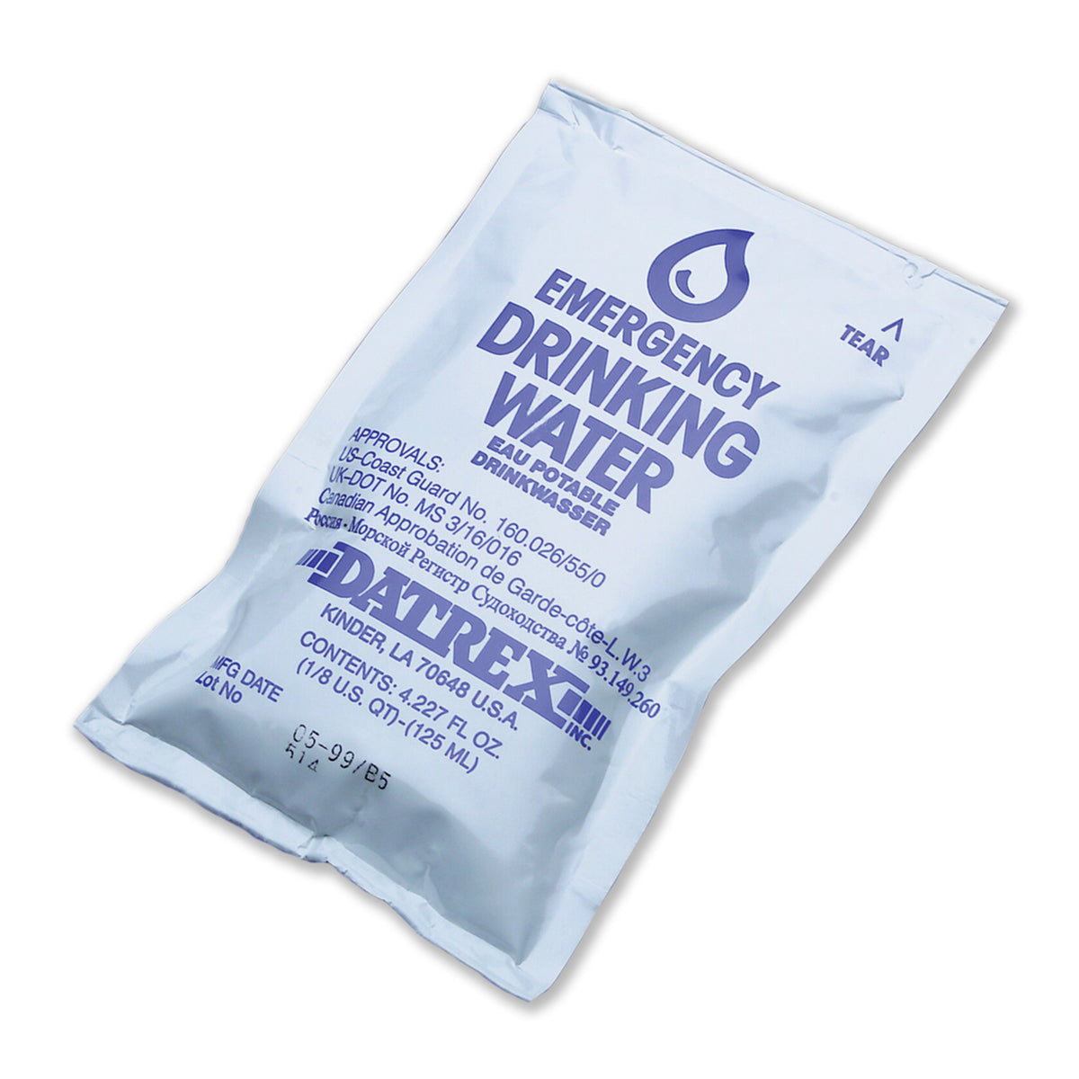 Emergency Drinking Water Pouches 4oz - 64 Pack, U.S. Coast Guard Approved