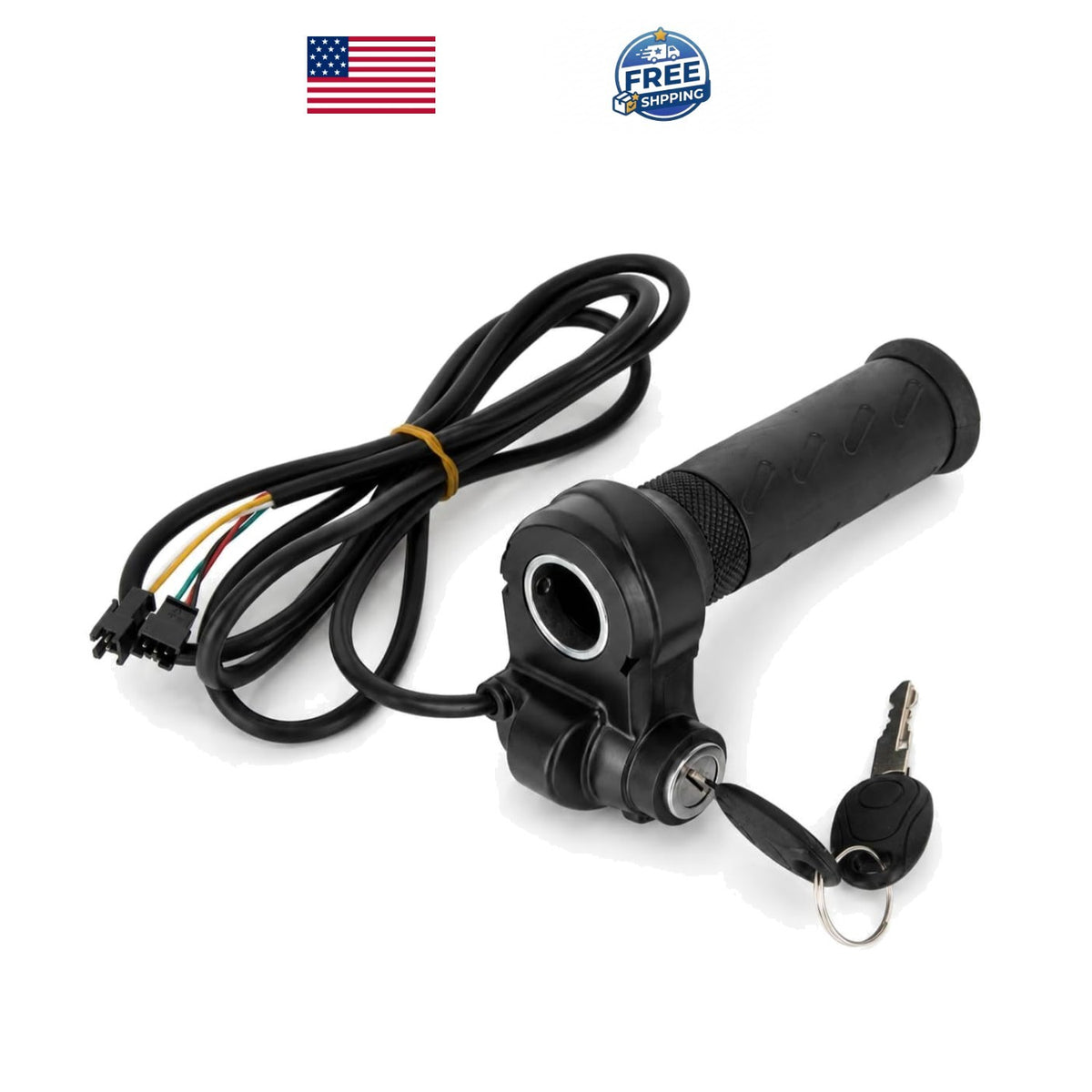 Universal 22mm E-Bike Throttle with 2 Keys Waterproof Handlebar Control
