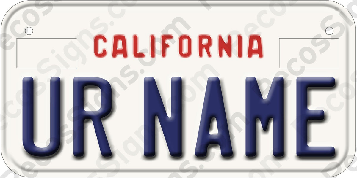 Custom Bicycle License Plate 6x3 Inch - UV Protected Flat Aluminum