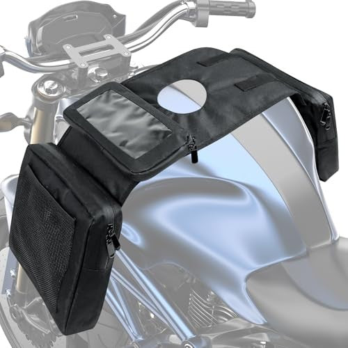 Waterproof Motorcycle Tank Saddle Bag with Phone Pocket for ATV UTV Snowmobile
