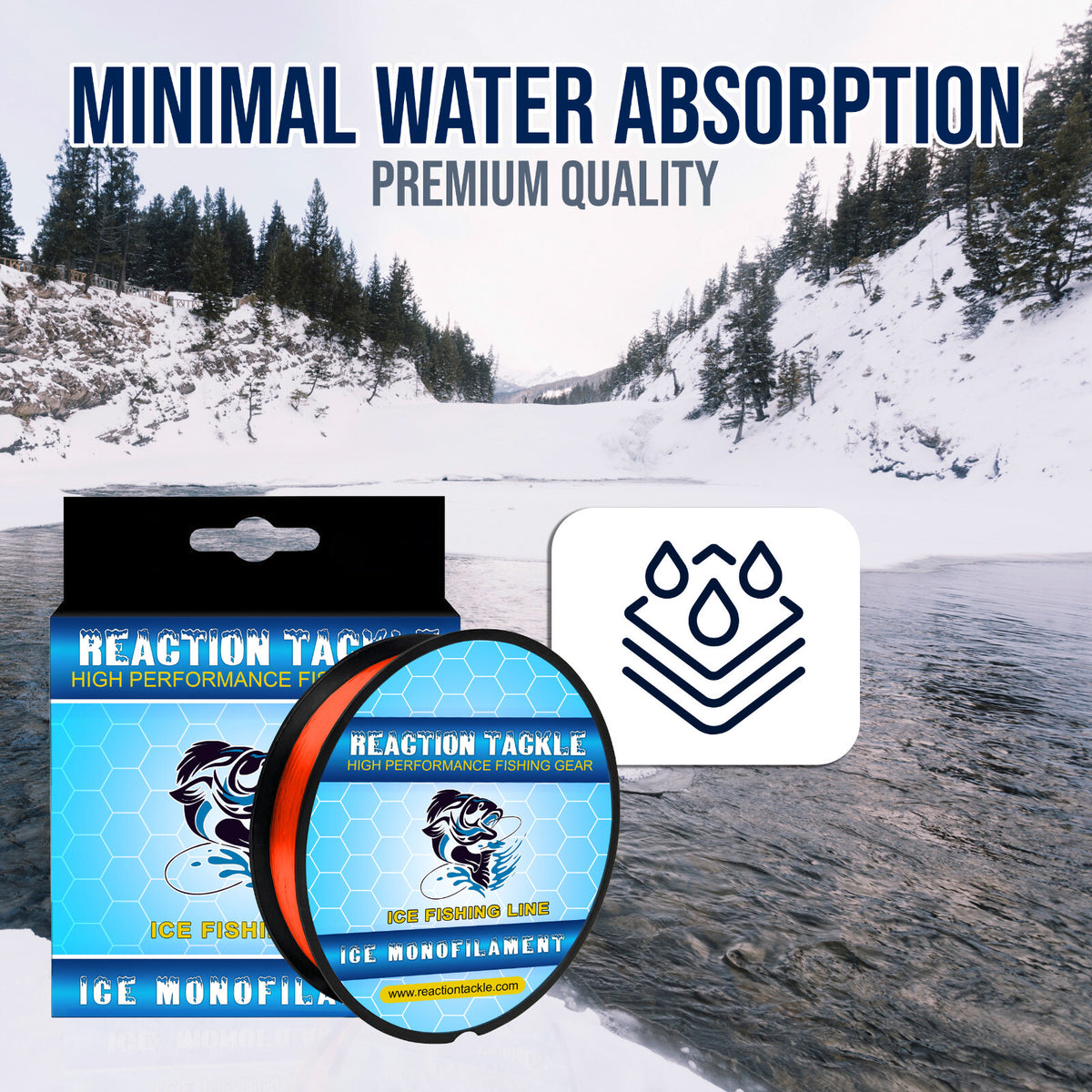 Ice Fishing Monofilament Line for Tip-Ups - Low Memory, Cold Water Durable