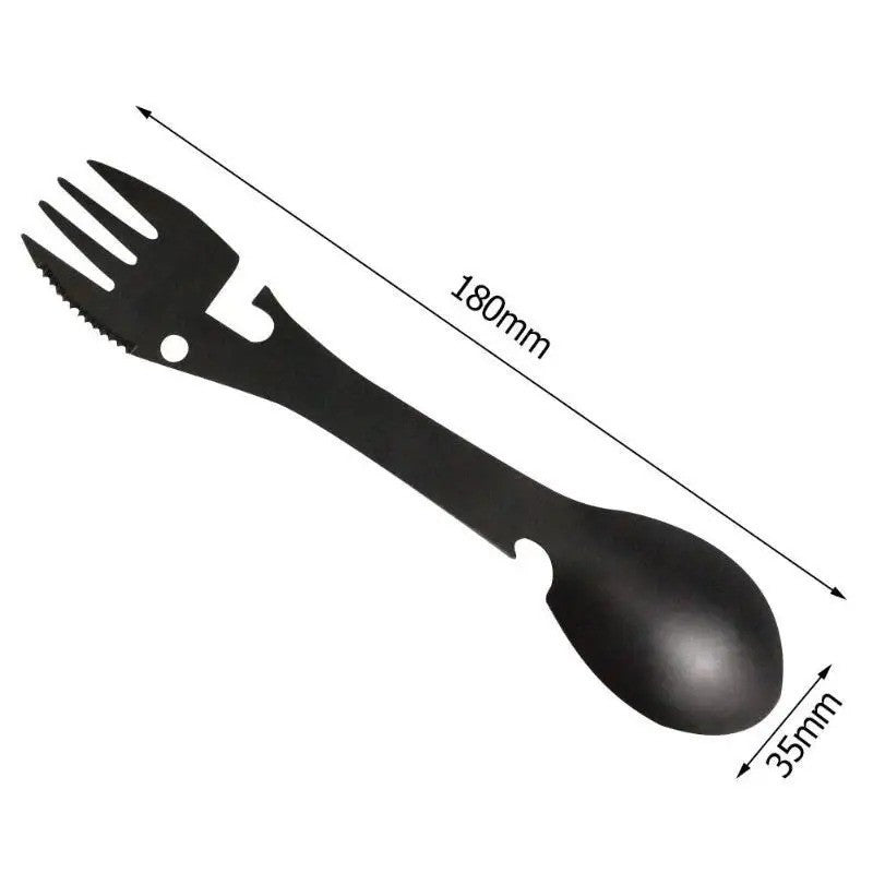 5-in-1 Camping Spork Set - Stainless Steel Multi-Functional Outdoor Utensils