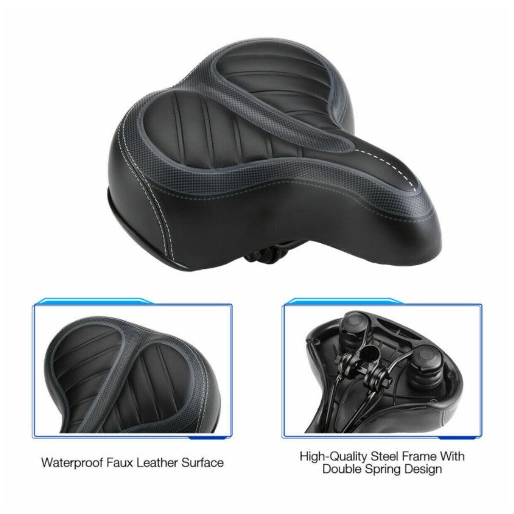 Oversized Bicycle Seat for Men & Women Extra Wide Soft Cushion Comfortable Bike Saddle