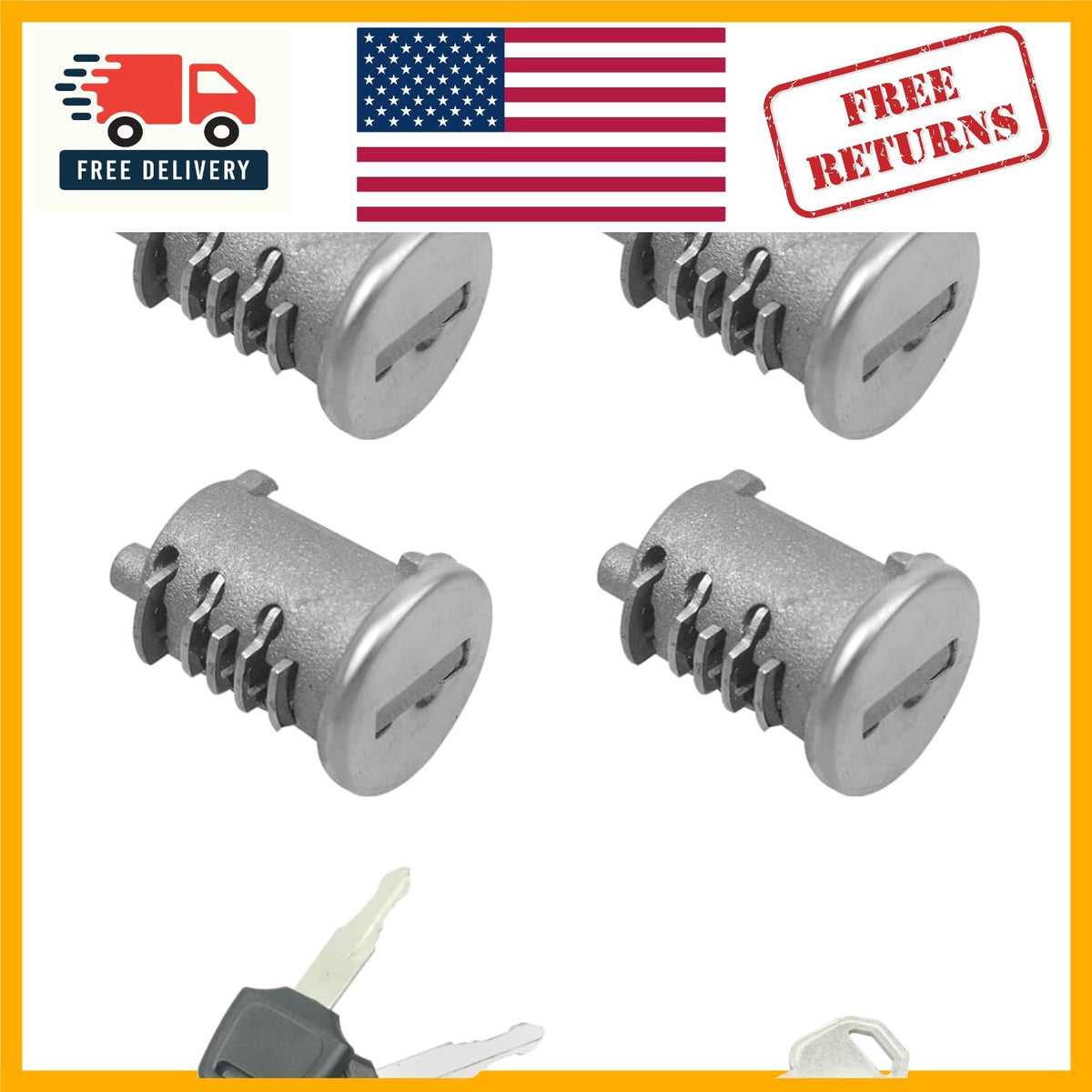 4 Pack Yakima SKS Lock Cores for Roof Racks Security & Easy Install