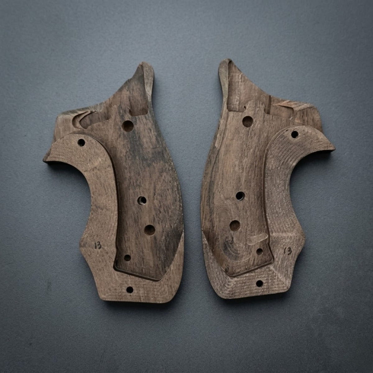 Kimber K6s DASA Walnut Checkered Combat Grips for Revolver - Ergonomic & Tactical