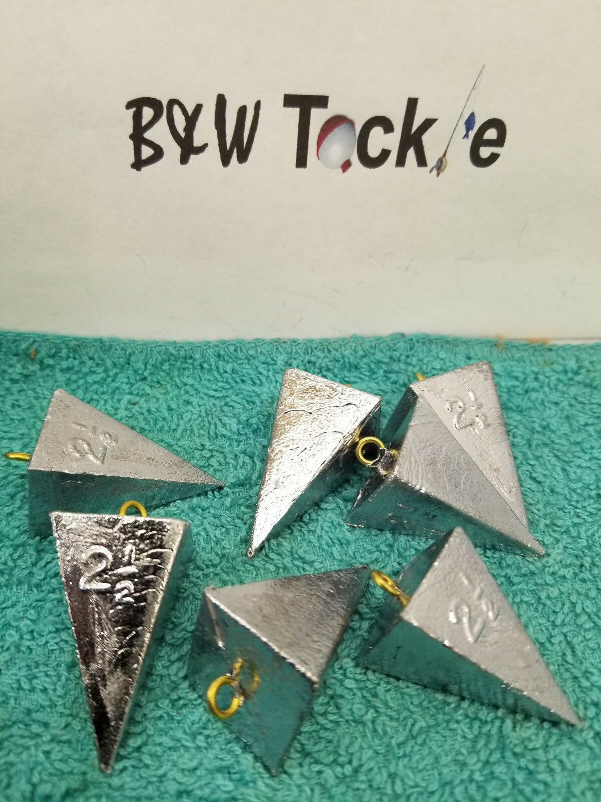 6 Pyramind Lead Fishing Sinkers 2.5 oz Each – Handmade in USA, Free Shipping