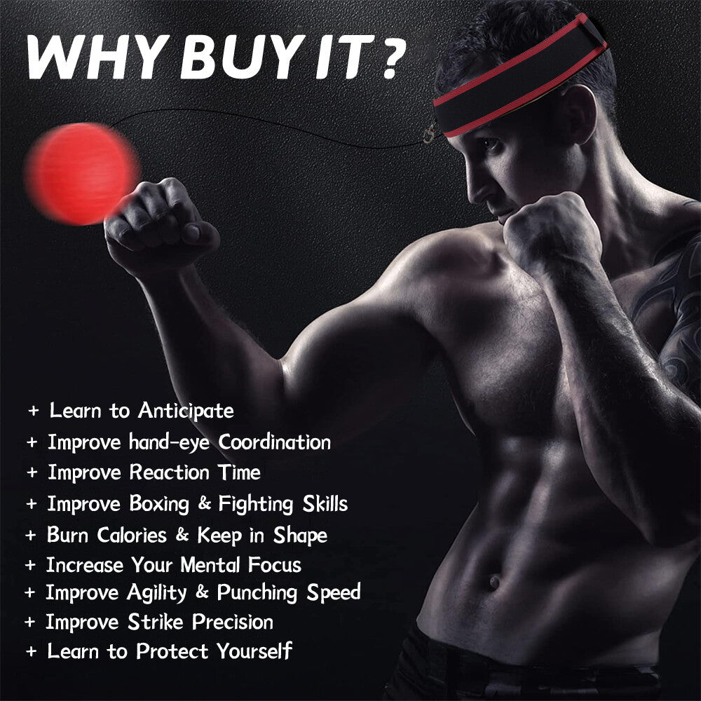 4-Level Boxing Reflex Ball Set with Adjustable Headbands for Kids & Adults