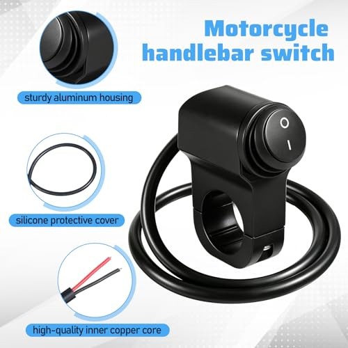 12V Waterproof Motorcycle Handlebar Switch Aluminum Alloy ATV Light Control