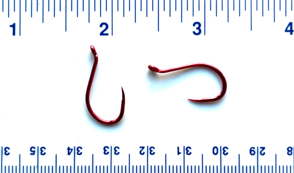 High-Quality Barbless Fish Hooks in Multiple Sizes - Red Chrome Octopus Tackle
