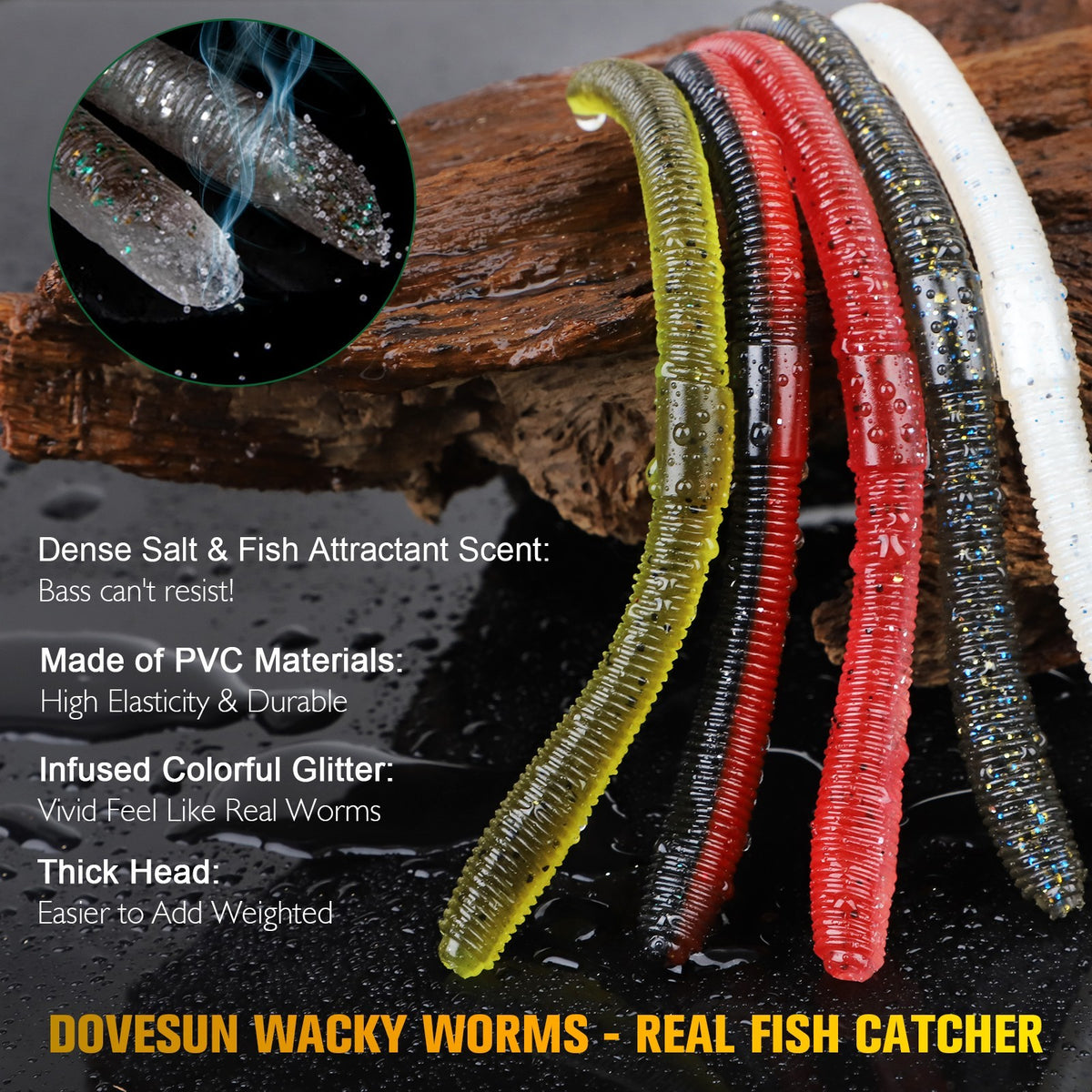 Fishing Wacky Worm Kit with Soft Plastic Baits Hooks and Accessories - All Variants