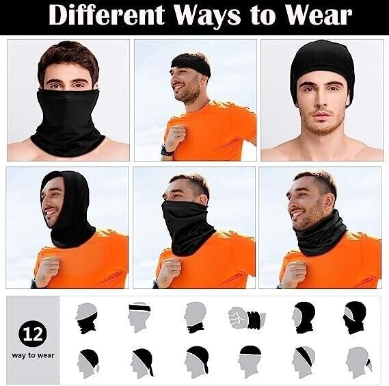 UV Sun Mask Bandana 6-Pack - Face Cover Neck Gaiter for Outdoor Sports