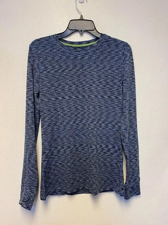 Women's Warm Long Sleeve Top with Thumb Holes - Medium, Blue