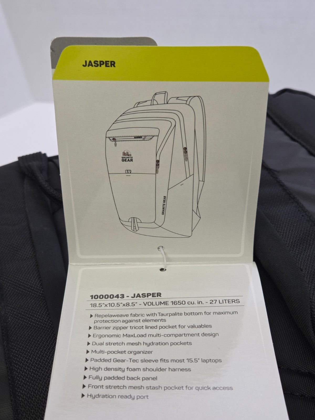 Water-Resistant Laptop Backpack 27L with Multiple Compartments and Hydration Pockets