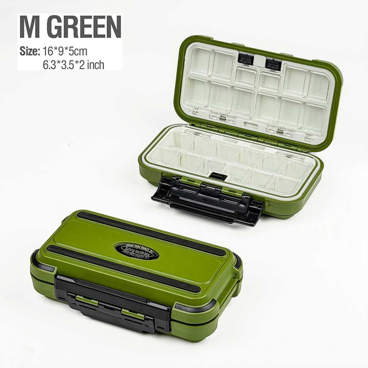 Waterproof Fishing Tackle Box with Compartments 2-Layer Hard Case Storage
