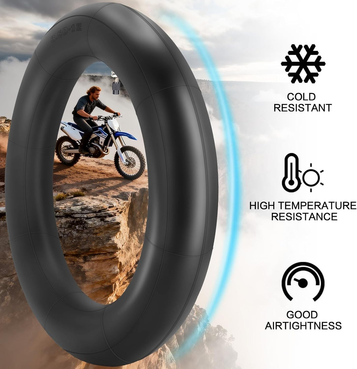 2-Pack 3.00-12 Inch Dirt Bike Inner Tubes for 80/100-12 Tires - Universal Fit