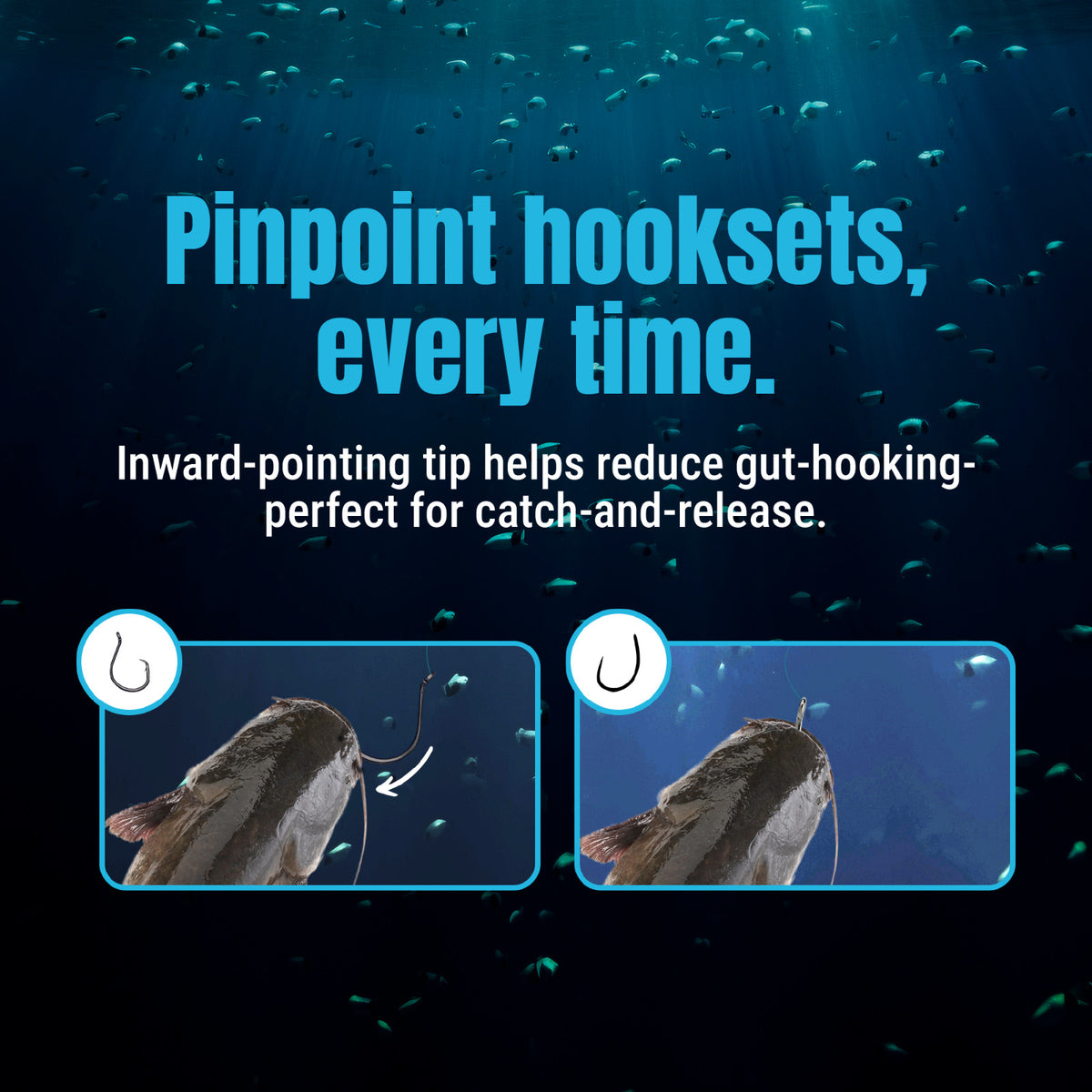Heavyweight Circle Fishing Hooks - Offset Catfish Hooks for Freshwater and Saltwater - 25 Pack