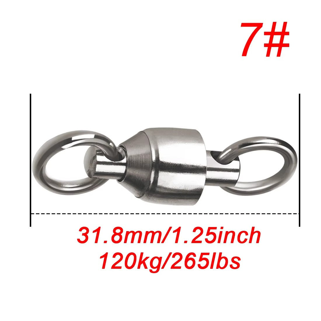Heavy Duty Ball Bearing Swivel for Fishing Tackle - Marine Saltwater & Freshwater