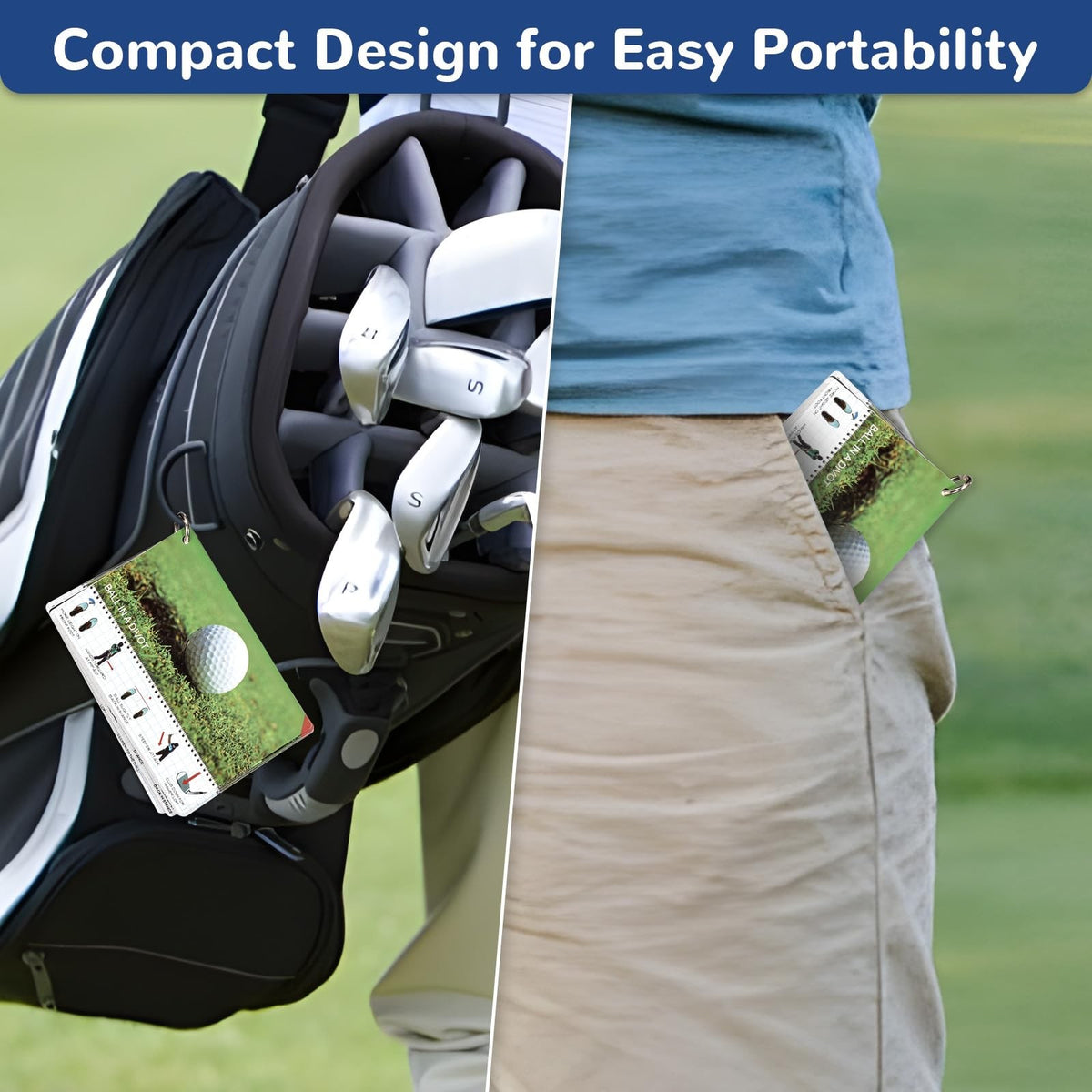 Golf Reference Cards Waterproof & Durable - Rules & Tips for All Skill Levels